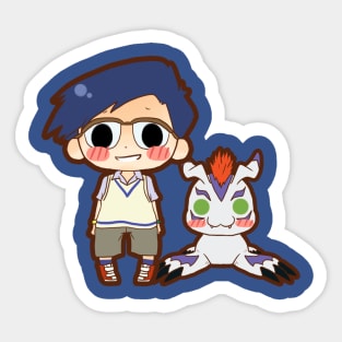 joe & gomamon Sticker